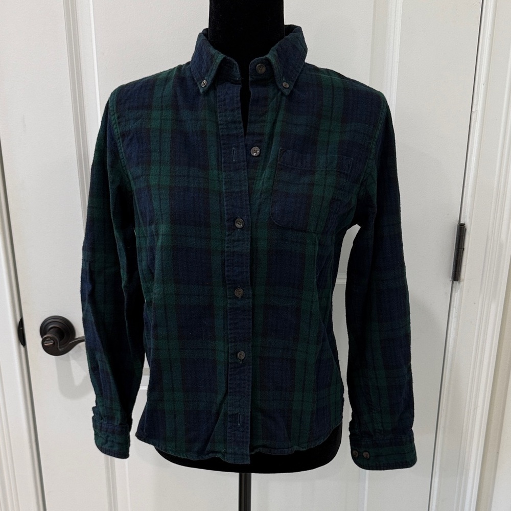 LL Bean Plaid Button-Up Flannel Shirt